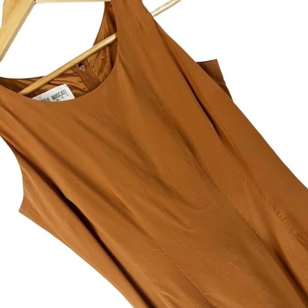 Vintage Hugo Buscati Milano Sheath Sleeveless Dress‎ 100% Silk 4 Minimalist - Picture 4 of 4